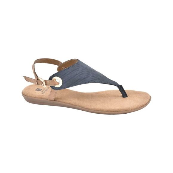JOURNEE COLLECTION Shoes - JOURNEE COLLECTION Womens Navy Cushioned London Slip On Thong Sandals 6 M